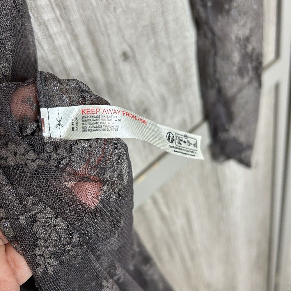 NWT Free People Lace Maxi Slip Dress Charcoal Gray - Picture 5 of 5